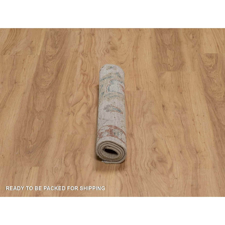 2'2" x 3'1" New Hand Knotted Beige Wool Rectangle Oriental Rug - MOA10291464