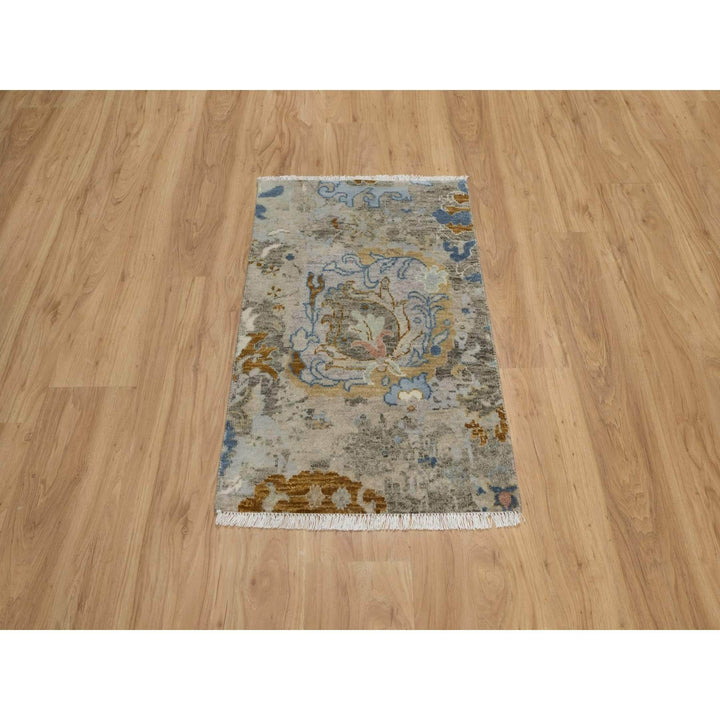 2'0" x 3'1" New Hand Knotted Ivory Wool Rectangle Oriental Rug - MOA10291465