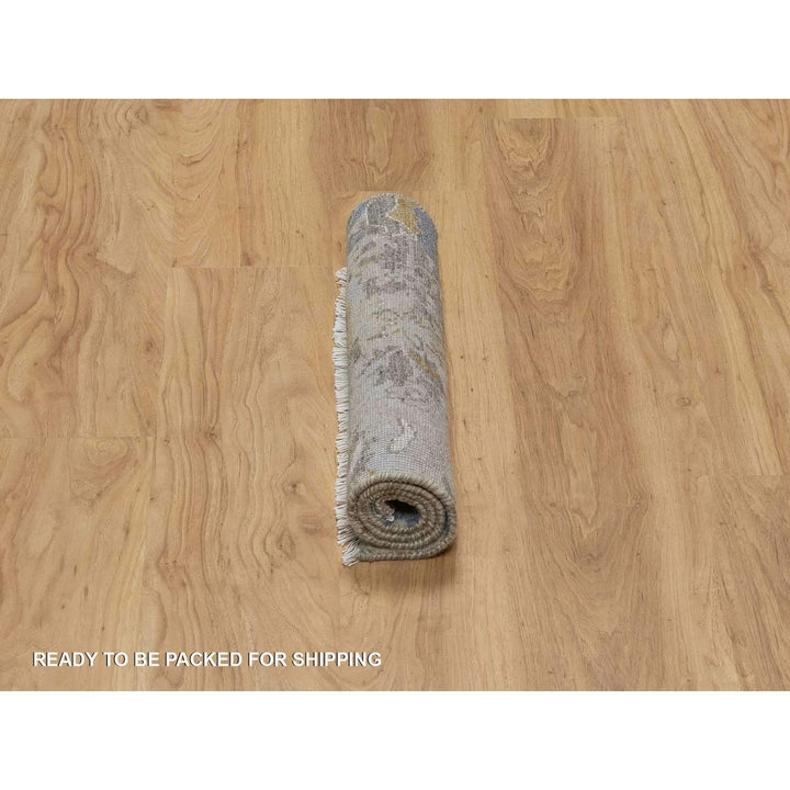 2'0" x 3'1" New Hand Knotted Ivory Wool Rectangle Oriental Rug - MOA10291465