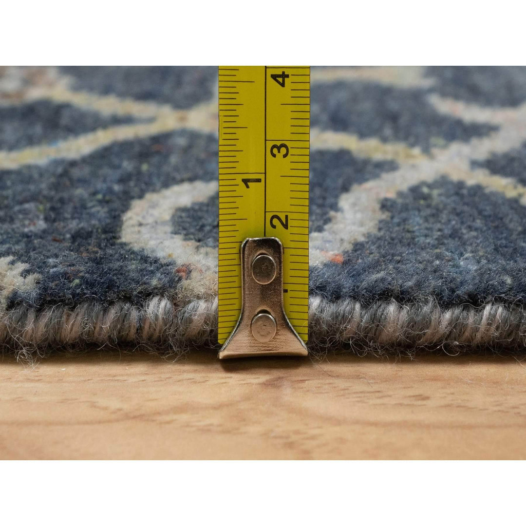 2'0" x 3'0" New Hand Knotted Blue Wool Rectangle Oriental Rug - MOA10291468