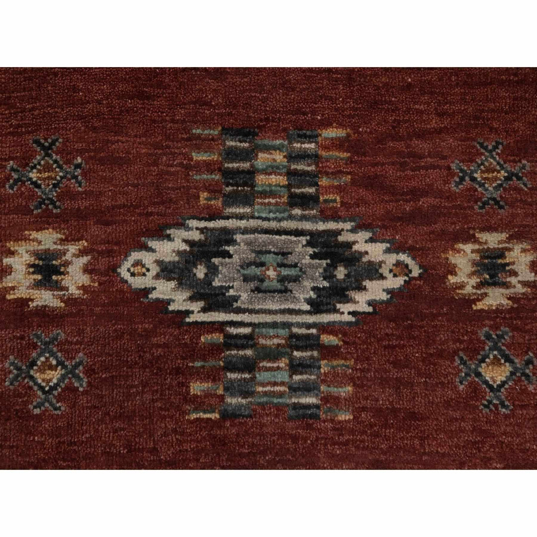2'7" x 7'10" New Hand Knotted Red Wool Runner Oriental Rug - MOA10291470
