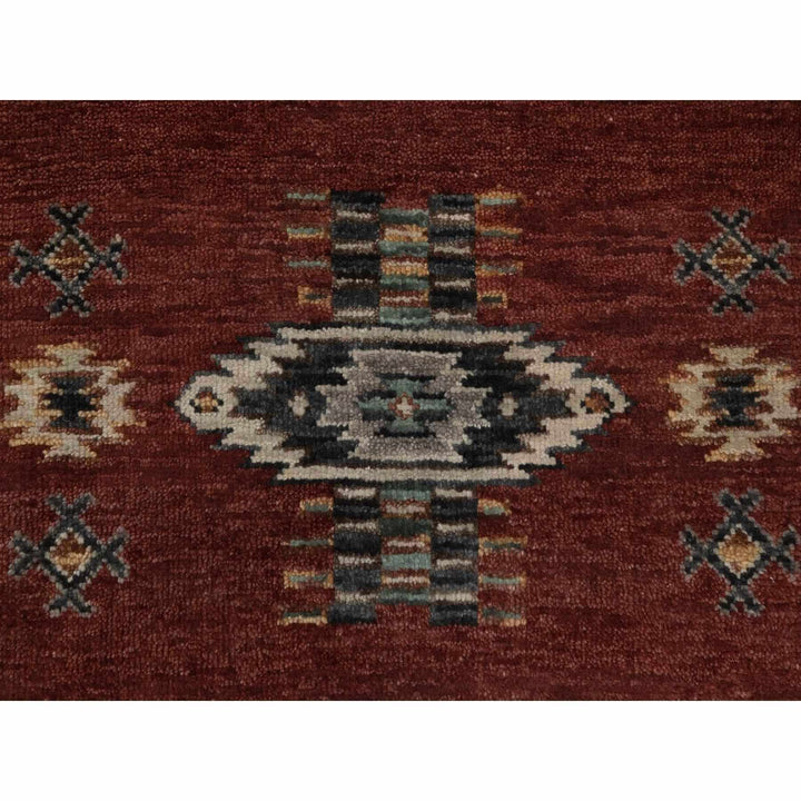 2'7" x 7'10" New Hand Knotted Red Wool Runner Oriental Rug - MOA10291470