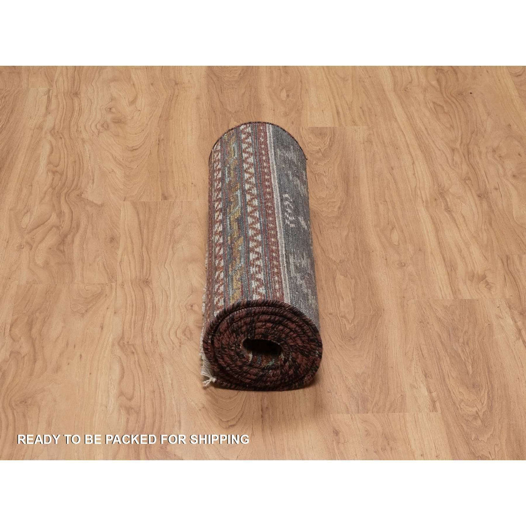 2'7" x 7'10" New Hand Knotted Red Wool Runner Oriental Rug - MOA10291470
