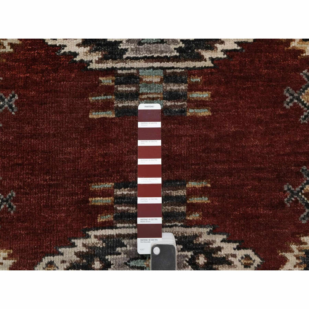 2'7" x 12'0" New Hand Knotted Red Wool Runner Oriental Rug - MOA10291471
