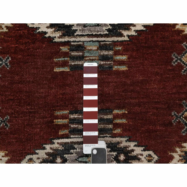 2'7" x 12'0" New Hand Knotted Red Wool Runner Oriental Rug - MOA10291471