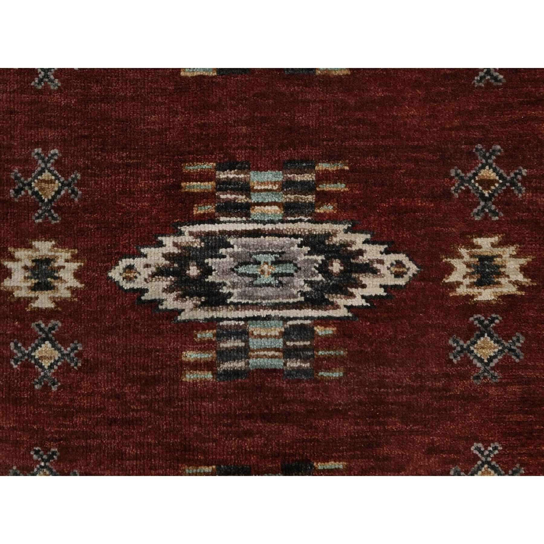2'7" x 12'0" New Hand Knotted Red Wool Runner Oriental Rug - MOA10291471