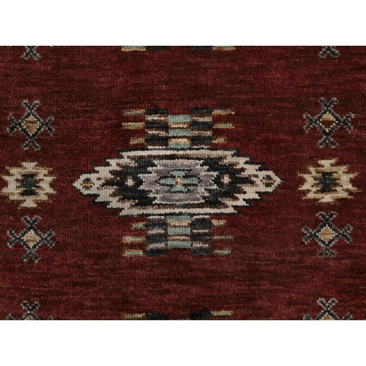 2'7" x 12'0" New Hand Knotted Red Wool Runner Oriental Rug - MOA10291471