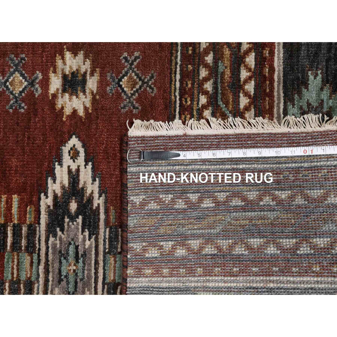 2'7" x 12'0" New Hand Knotted Red Wool Runner Oriental Rug - MOA10291471