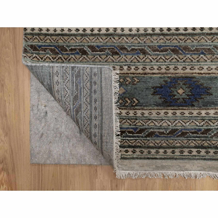 2'7" x 9'10" New Hand Knotted Grey Wool Runner Oriental Rug - MOA10291472