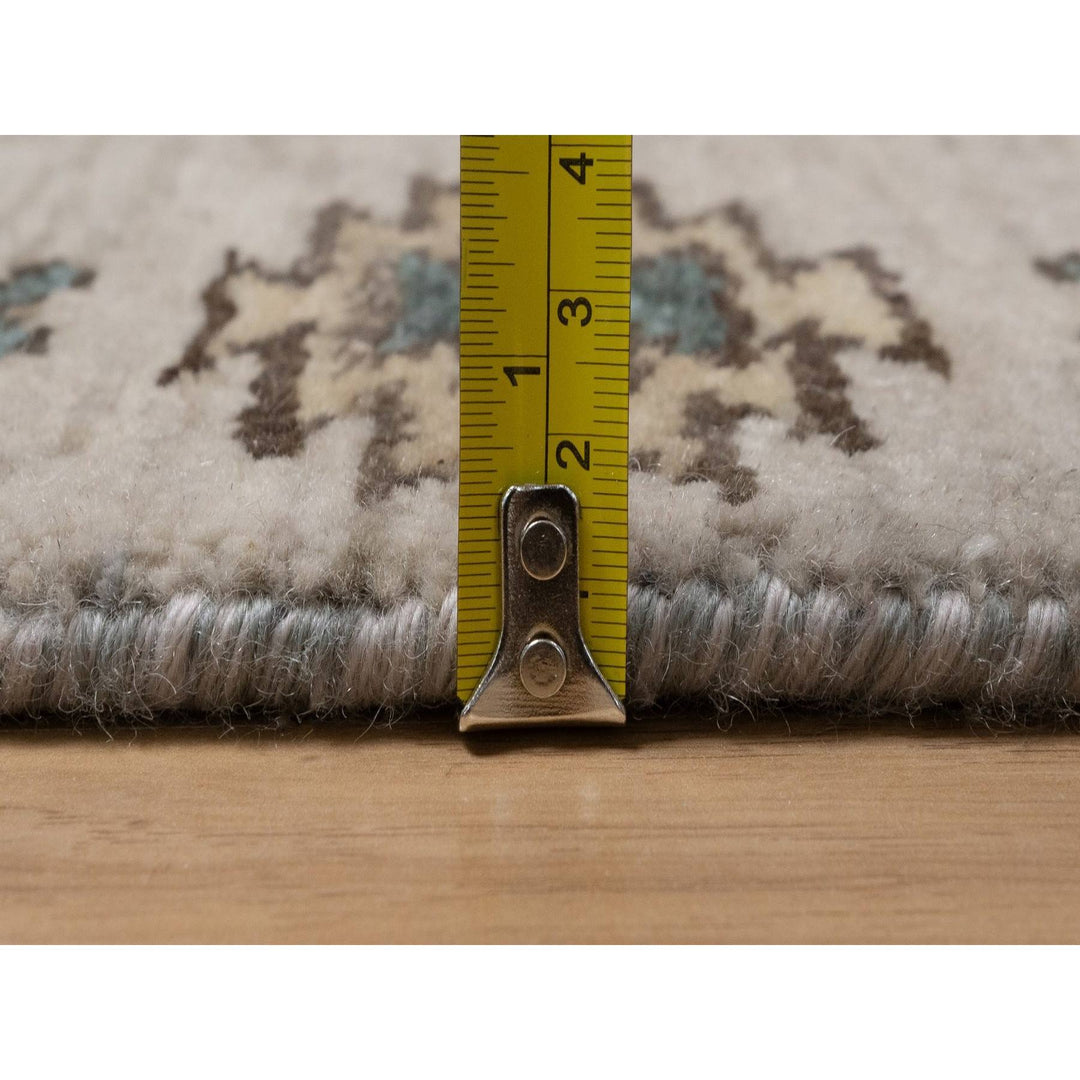 2'7" x 9'10" New Hand Knotted Grey Wool Runner Oriental Rug - MOA10291472