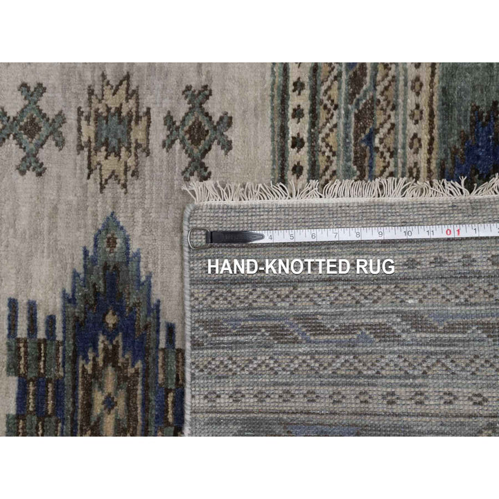 2'7" x 9'10" New Hand Knotted Grey Wool Runner Oriental Rug - MOA10291472