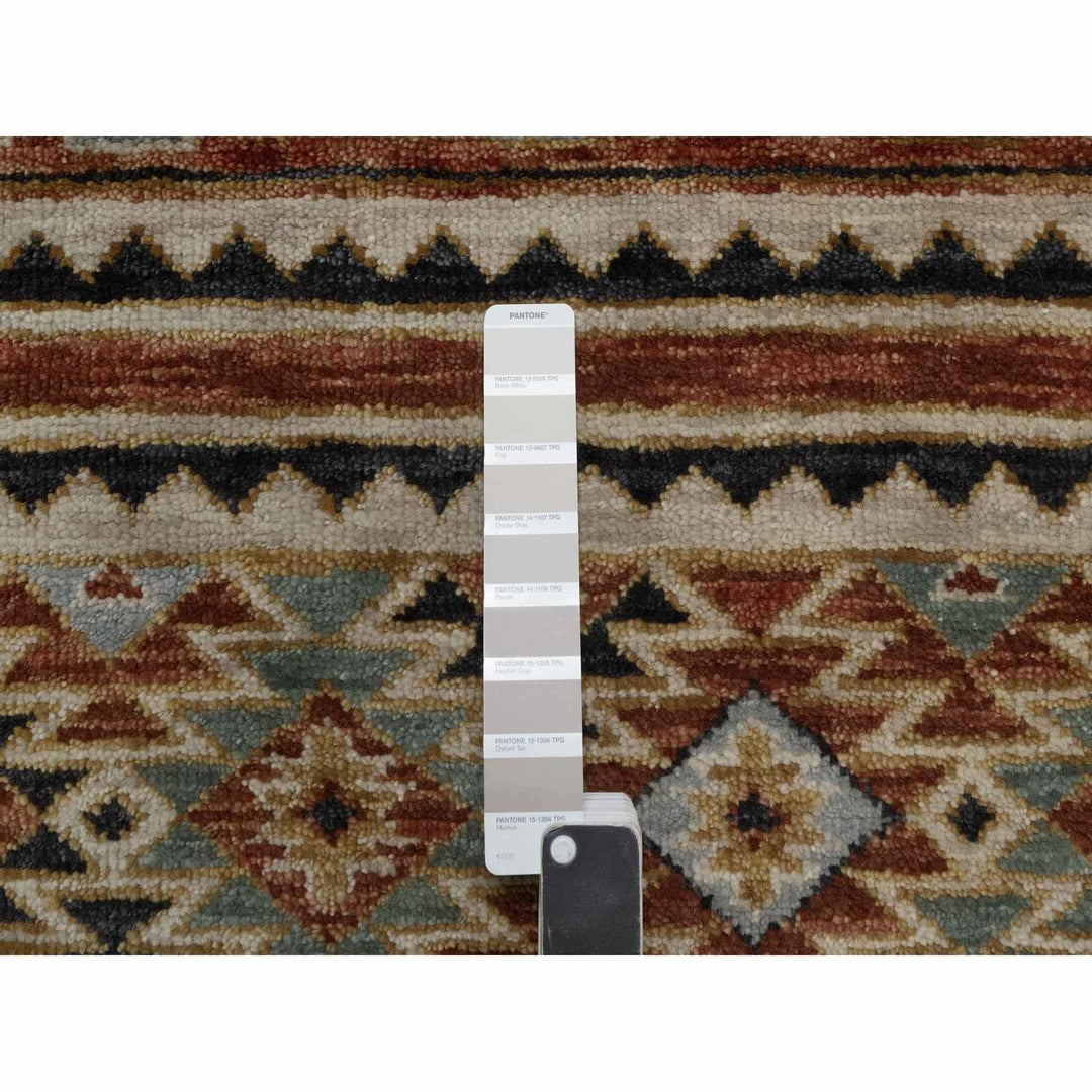 2'6" x 9'10" New Hand Knotted Grey Wool Runner Oriental Rug - MOA10291473