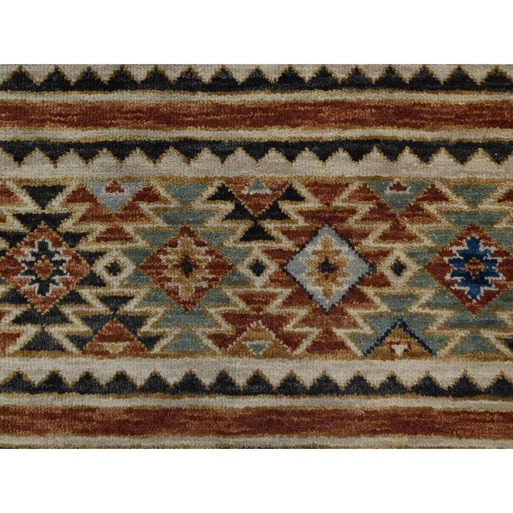 2'6" x 9'10" New Hand Knotted Grey Wool Runner Oriental Rug - MOA10291473
