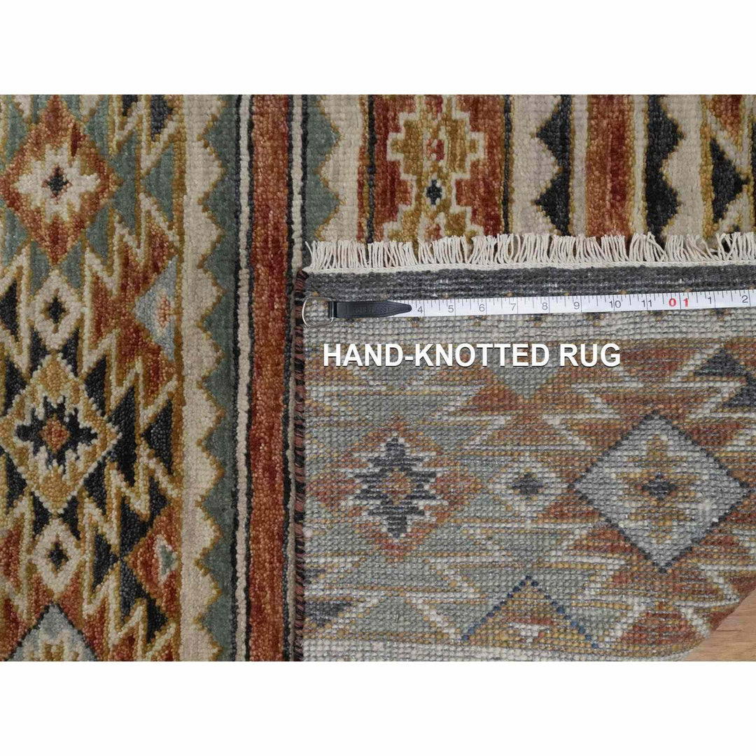 2'6" x 9'10" New Hand Knotted Grey Wool Runner Oriental Rug - MOA10291473