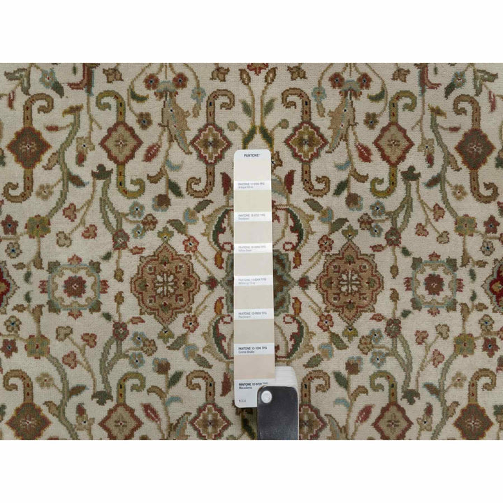 3'0" x 15'6" New Hand Knotted Ivory Wool Runner Oriental Rug - MOA10291474