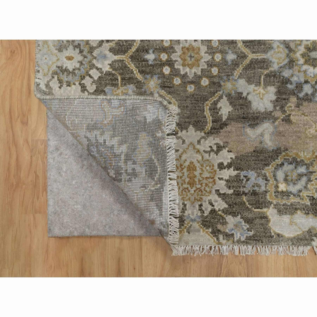 2'8" x 8'5" New Hand Knotted Brown Wool Runner Oriental Rug - MOA10291475