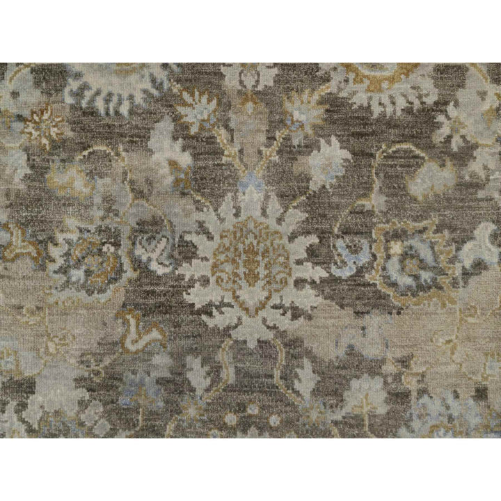 2'8" x 8'5" New Hand Knotted Brown Wool Runner Oriental Rug - MOA10291475