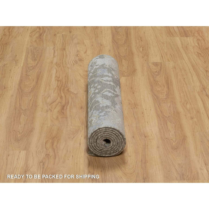 2'8" x 8'5" New Hand Knotted Brown Wool Runner Oriental Rug - MOA10291475