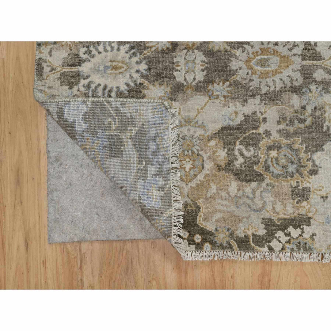 2'8" x 10'3" New Hand Knotted Brown Wool Runner Oriental Rug - MOA10291476