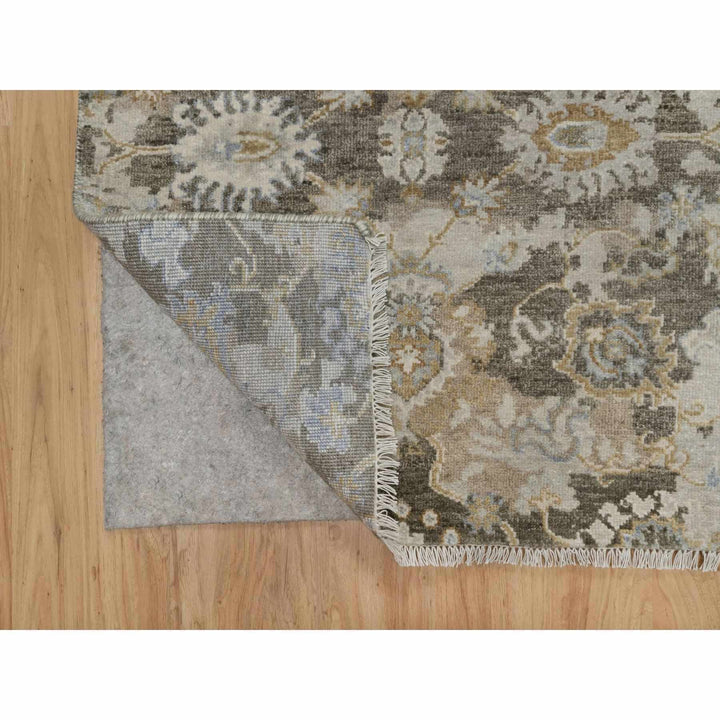 2'8" x 10'3" New Hand Knotted Brown Wool Runner Oriental Rug - MOA10291476