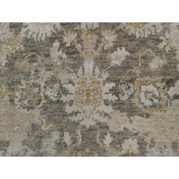 2'8" x 10'3" New Hand Knotted Brown Wool Runner Oriental Rug - MOA10291476