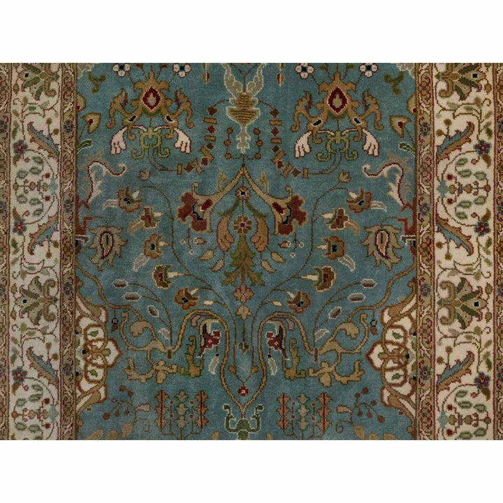 2'9" x 19'8" New Hand Knotted Blue Wool Runner Oriental Rug - MOA10291477