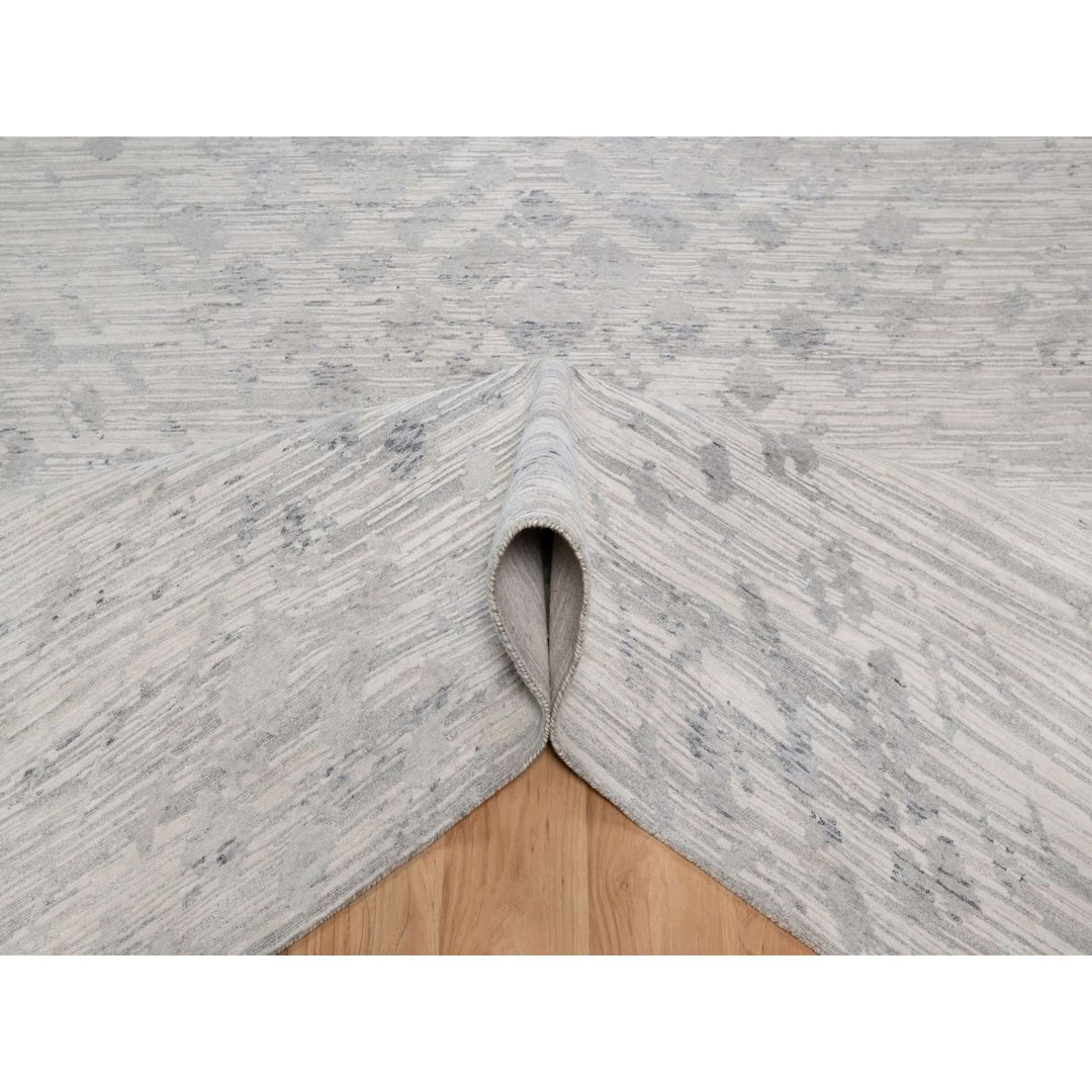 10'0" x 14'3" New Hand Knotted Ivory Wool Rectangle Oriental Rug - MOA10291478