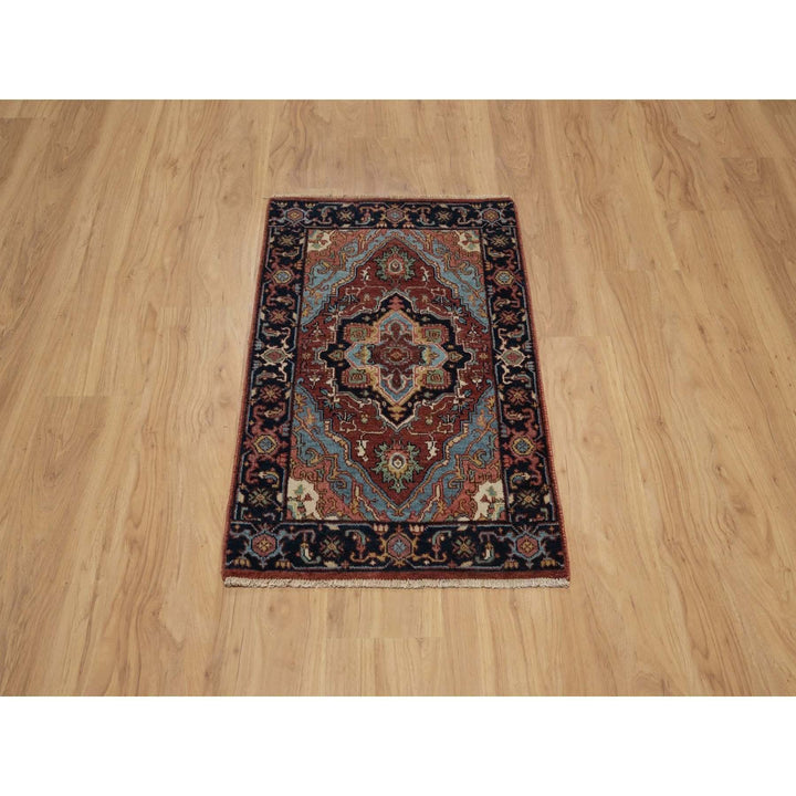 2'0" x 3'1" New Hand Knotted Red Wool Rectangle Oriental Rug - MOA10291482