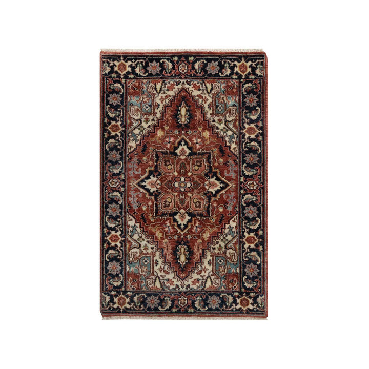 2'0" x 3'2" New Hand Knotted Red Wool Rectangle Oriental Rug - MOA10291487