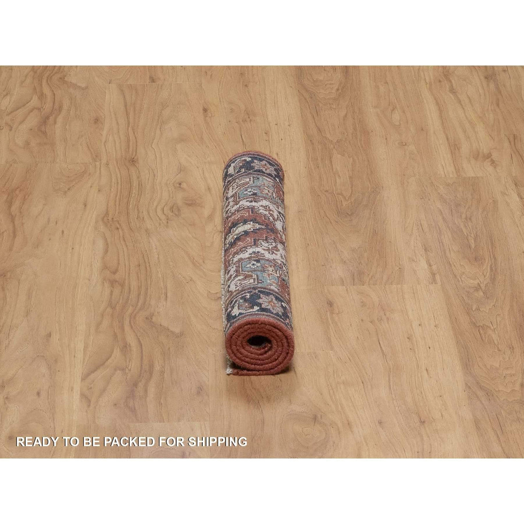 2'0" x 3'2" New Hand Knotted Red Wool Rectangle Oriental Rug - MOA10291487