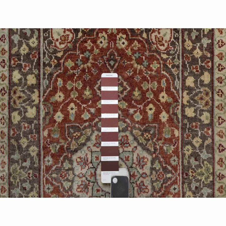 2'1" x 3'1" New Hand Knotted Red Wool Rectangle Oriental Rug - MOA10291490