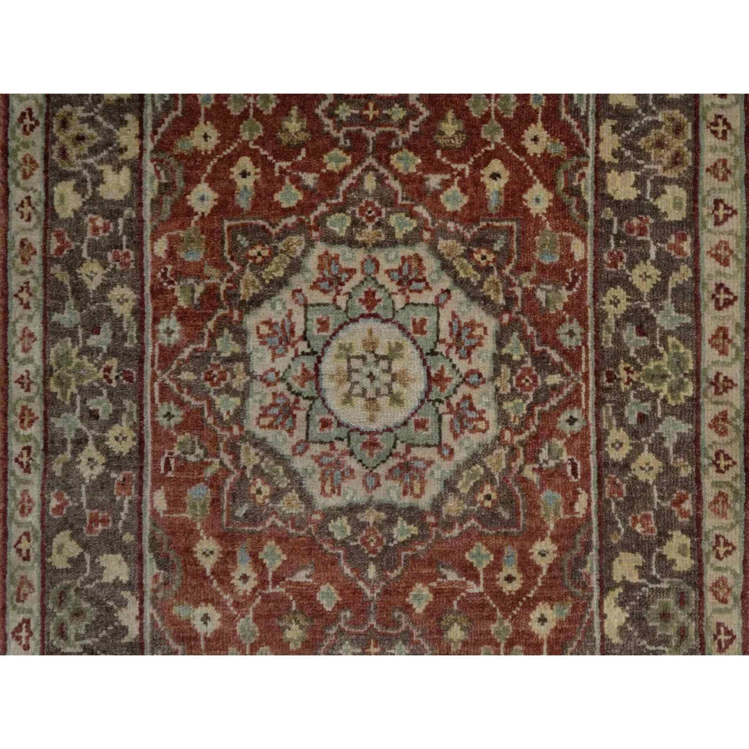 2'1" x 3'1" New Hand Knotted Red Wool Rectangle Oriental Rug - MOA10291490