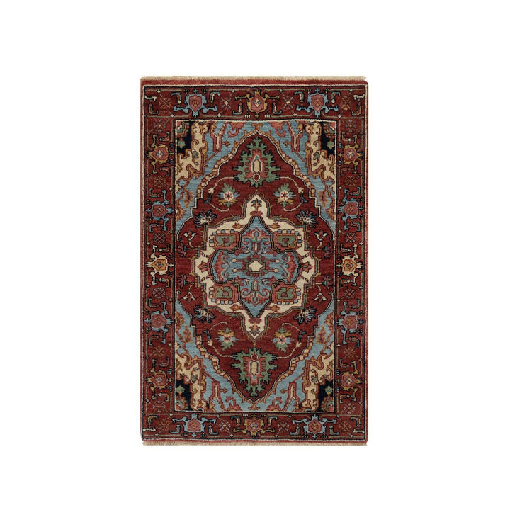 2'0" x 3'3" New Hand Knotted Red Wool Rectangle Oriental Rug - MOA10291491