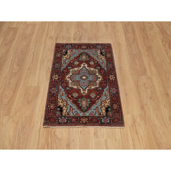 2'0" x 3'3" New Hand Knotted Red Wool Rectangle Oriental Rug - MOA10291491