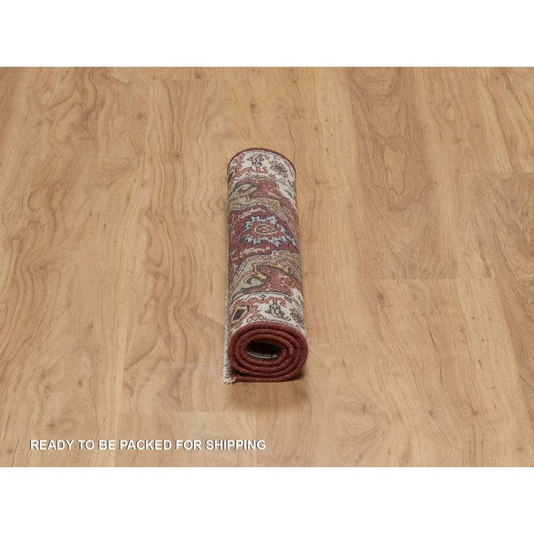 2'1" x 3'0" New Hand Knotted Red Wool Rectangle Oriental Rug - MOA10291493