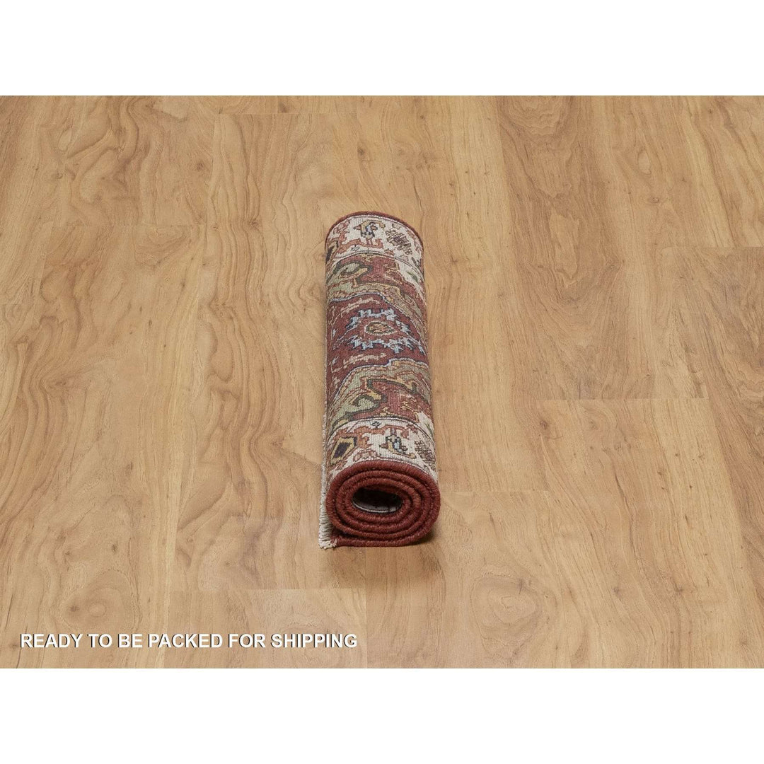 2'0" x 3'0" New Hand Knotted Red Wool Rectangle Oriental Rug - MOA10291494