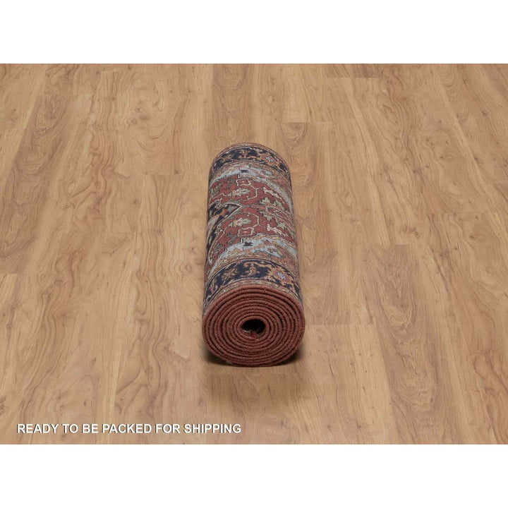 2'7" x 14'3" New Hand Knotted Red Wool Runner Oriental Rug - MOA10291495