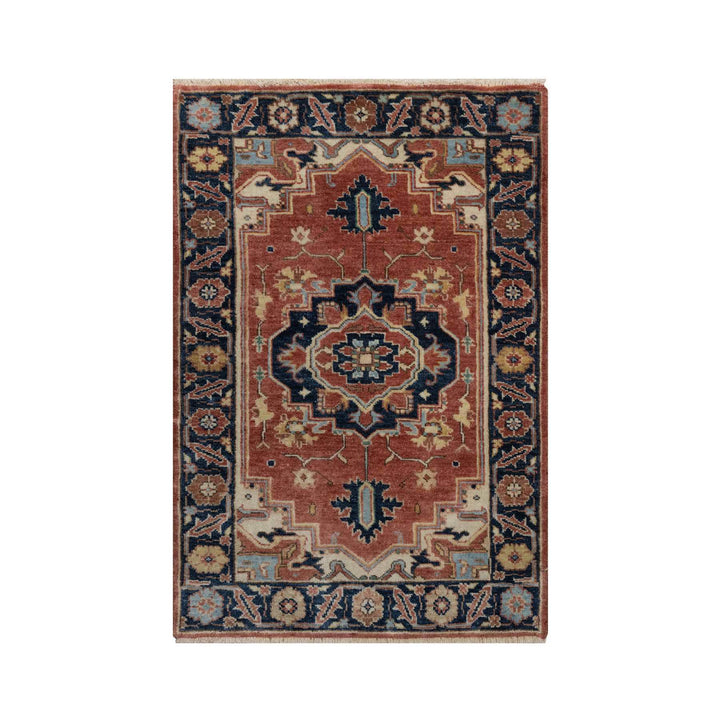 2'1" x 3'2" New Hand Knotted Red Wool Rectangle Oriental Rug - MOA10291496