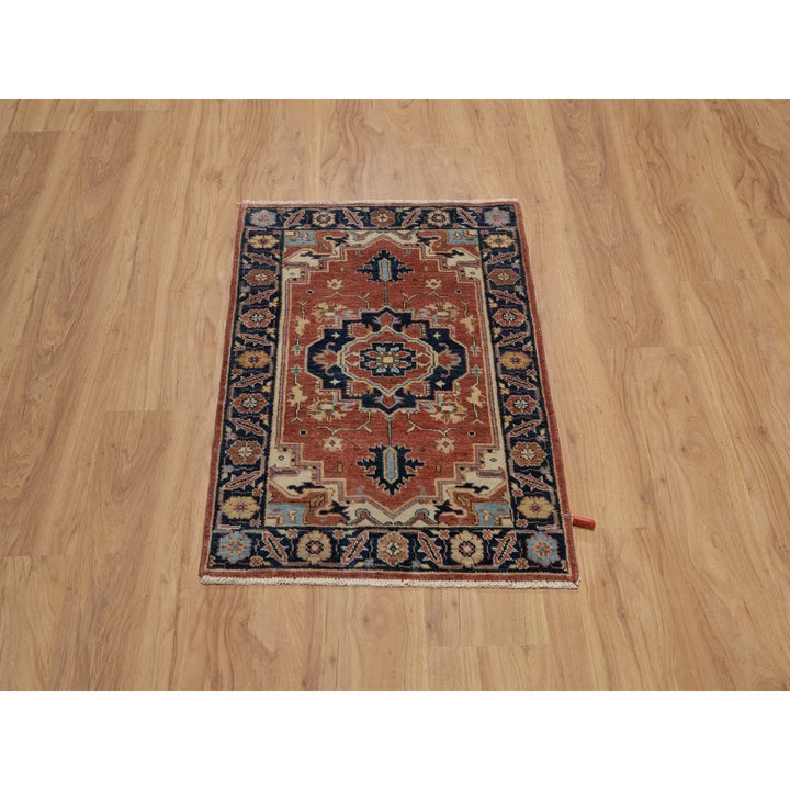 2'1" x 3'2" New Hand Knotted Red Wool Rectangle Oriental Rug - MOA10291496