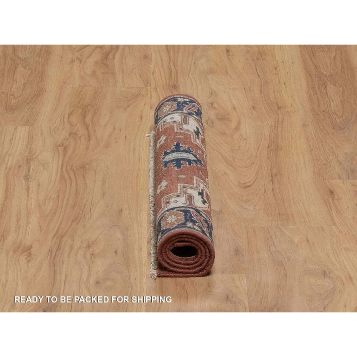 2'1" x 3'2" New Hand Knotted Red Wool Rectangle Oriental Rug - MOA10291496