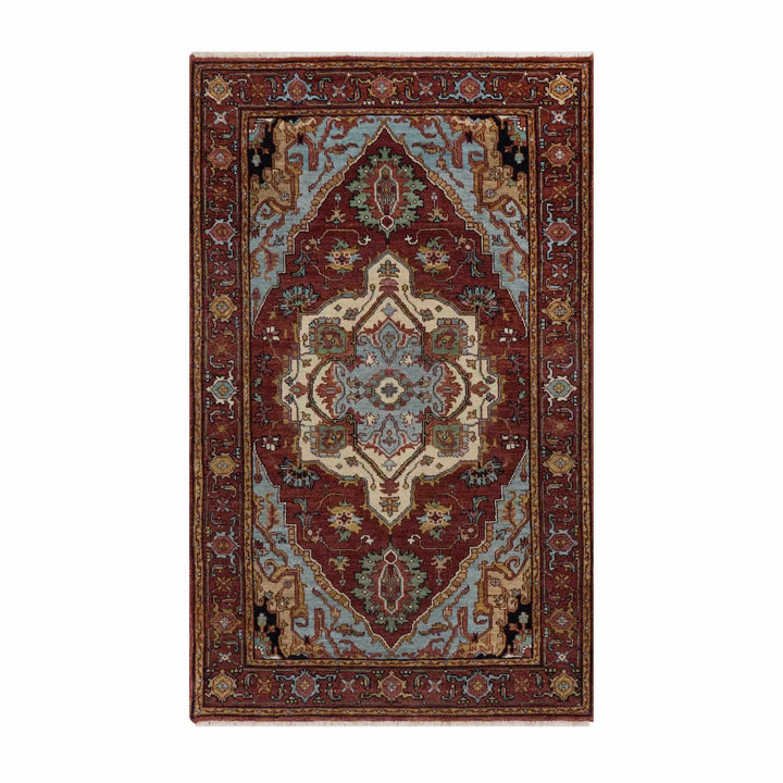 3'0" x 5'0" New Hand Knotted Red Wool Rectangle Oriental Rug - MOA10291497