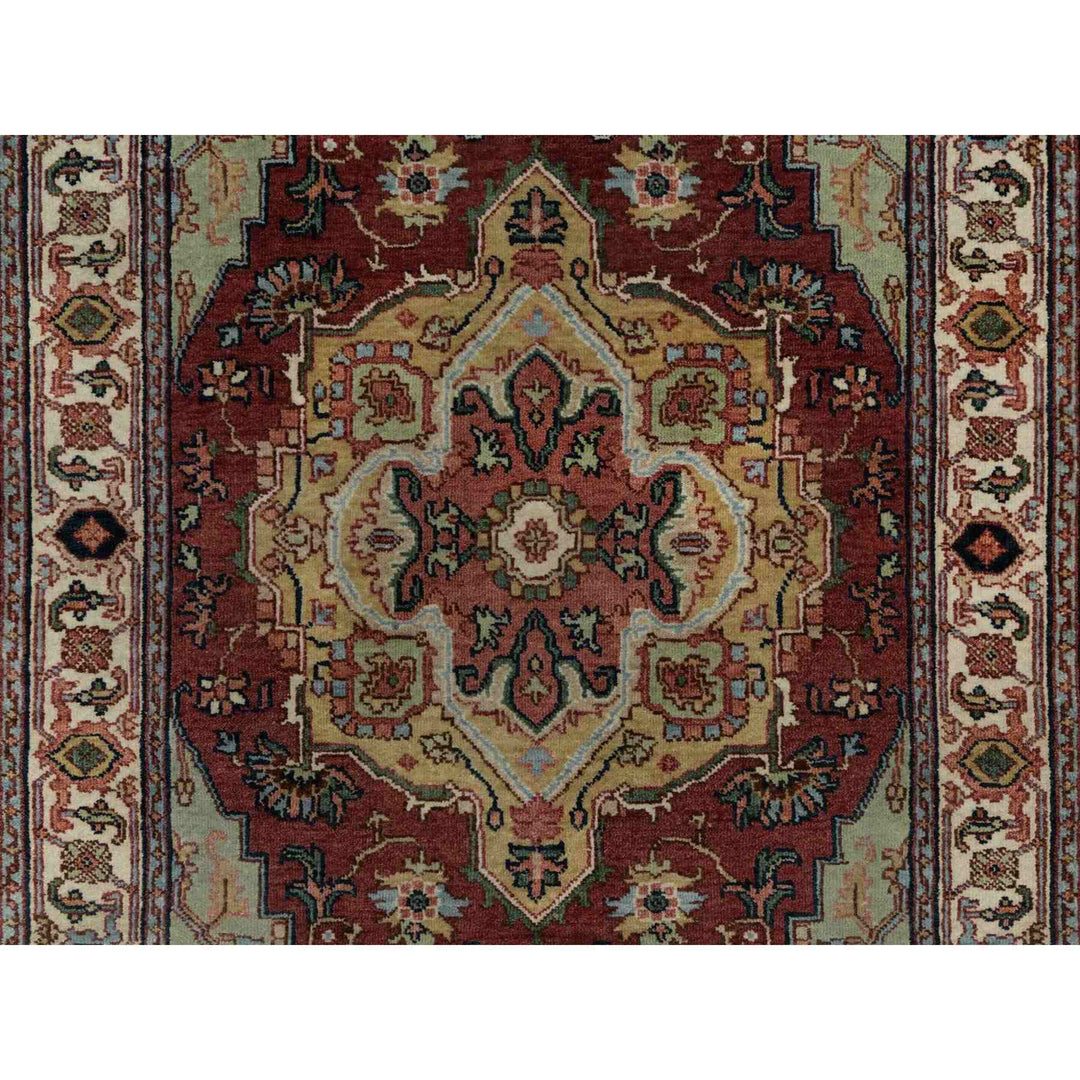 2'11" x 5'1" New Hand Knotted Red Wool Rectangle Oriental Rug - MOA10291498
