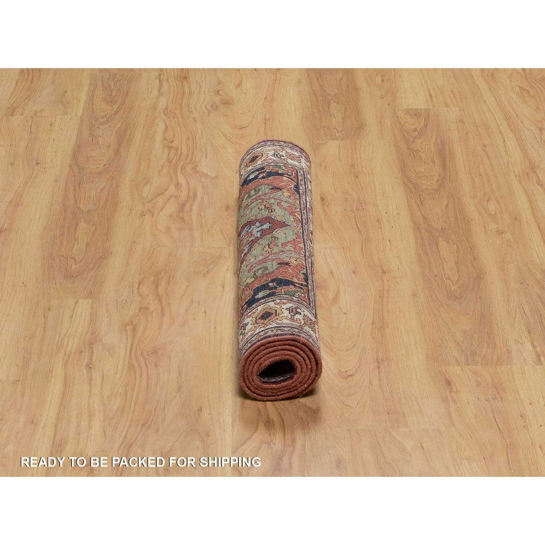 2'11" x 5'1" New Hand Knotted Red Wool Rectangle Oriental Rug - MOA10291498