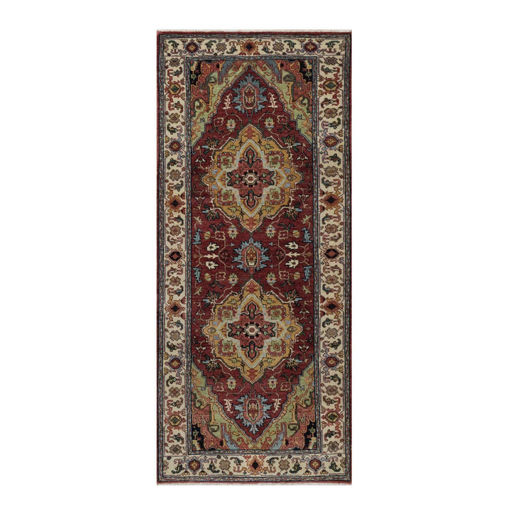 2'7" x 6'1" New Hand Knotted Red Wool Runner Oriental Rug - MOA10291499