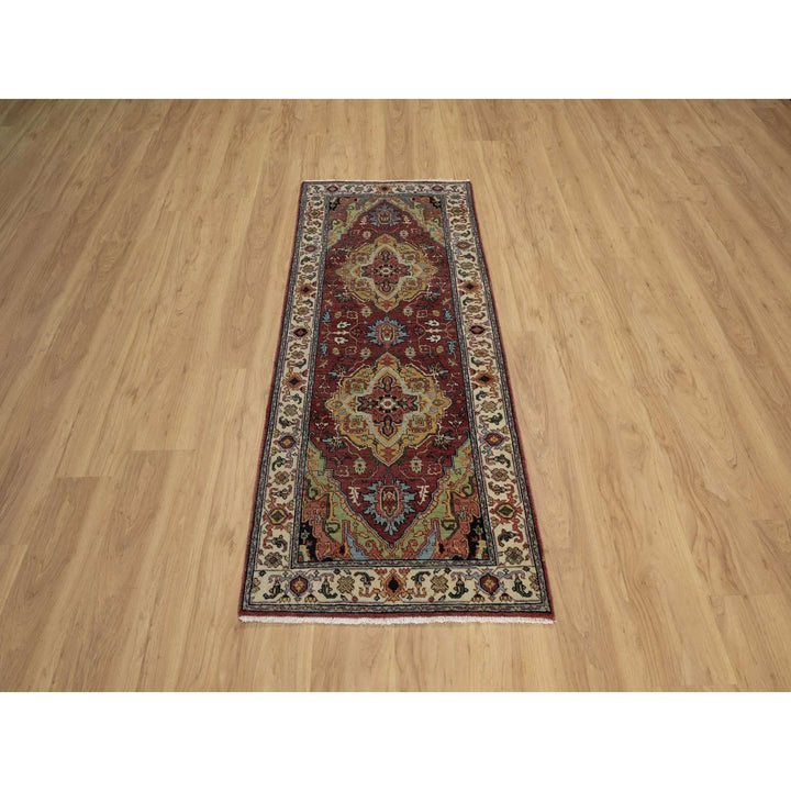 2'7" x 6'1" New Hand Knotted Red Wool Runner Oriental Rug - MOA10291499