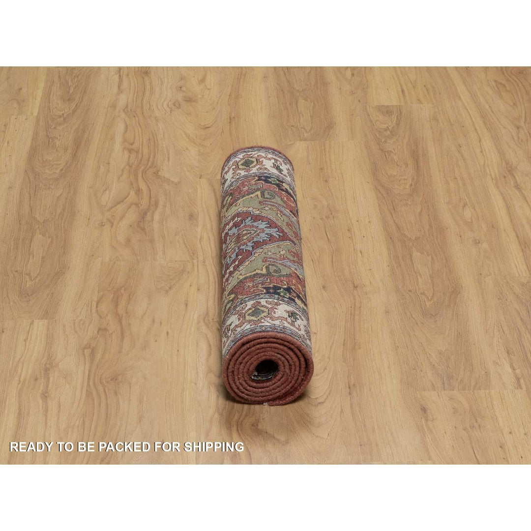 2'7" x 6'1" New Hand Knotted Red Wool Runner Oriental Rug - MOA10291499