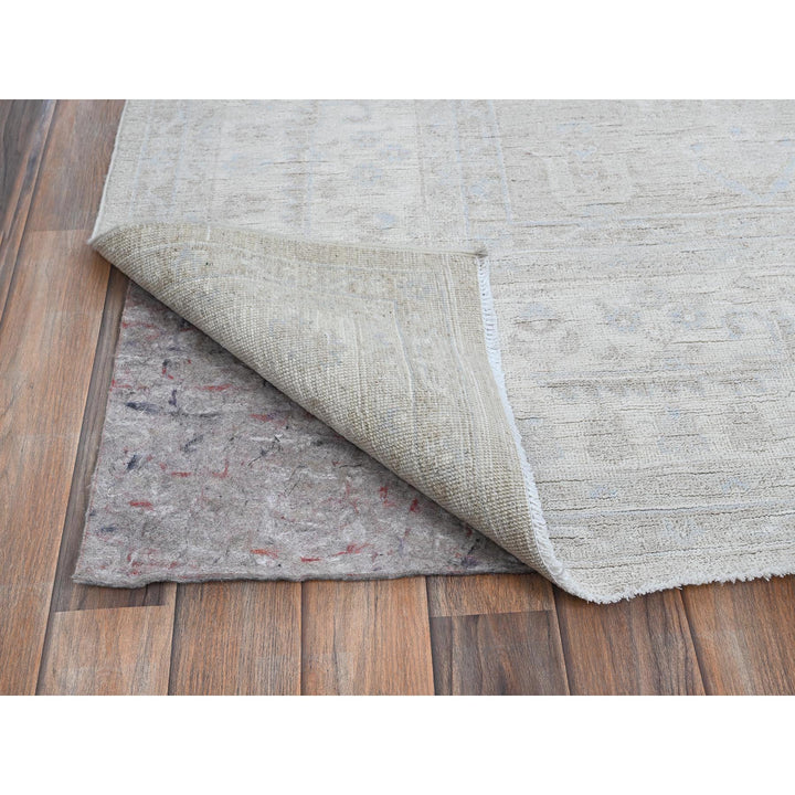 8'7" x 11'5" New Hand Knotted Grey Wool Rectangle Oriental Rug - MOA102914