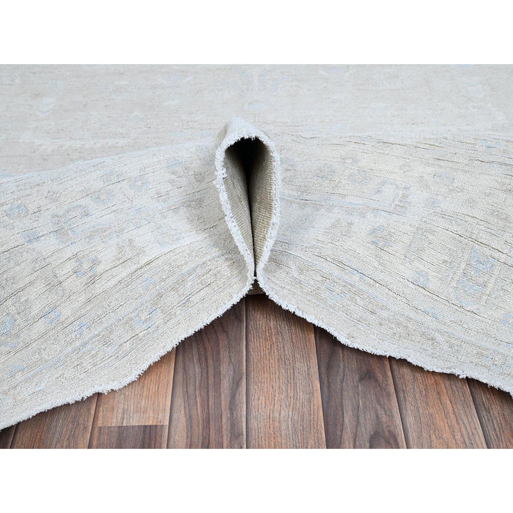 8'7" x 11'5" New Hand Knotted Grey Wool Rectangle Oriental Rug - MOA102914