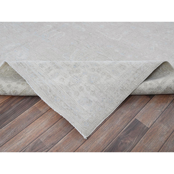 8'7" x 11'5" New Hand Knotted Grey Wool Rectangle Oriental Rug - MOA102914