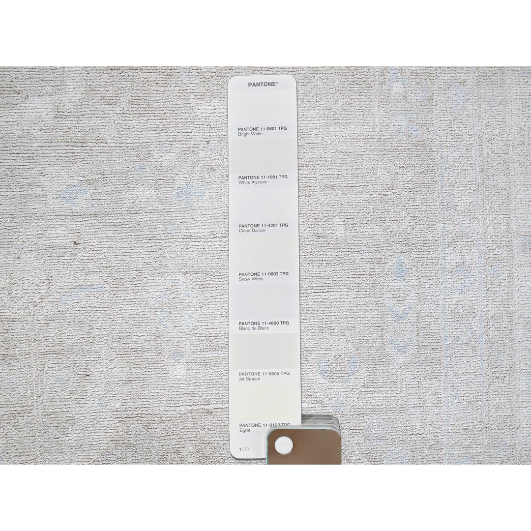 8'7" x 11'5" New Hand Knotted Grey Wool Rectangle Oriental Rug - MOA102914